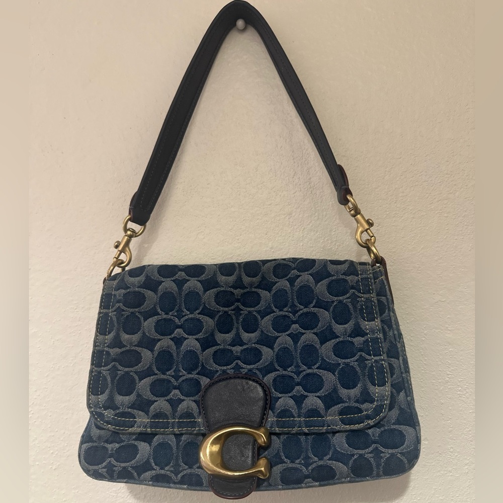 Coach Washed Denim Soft Tabby Shoulder Bag